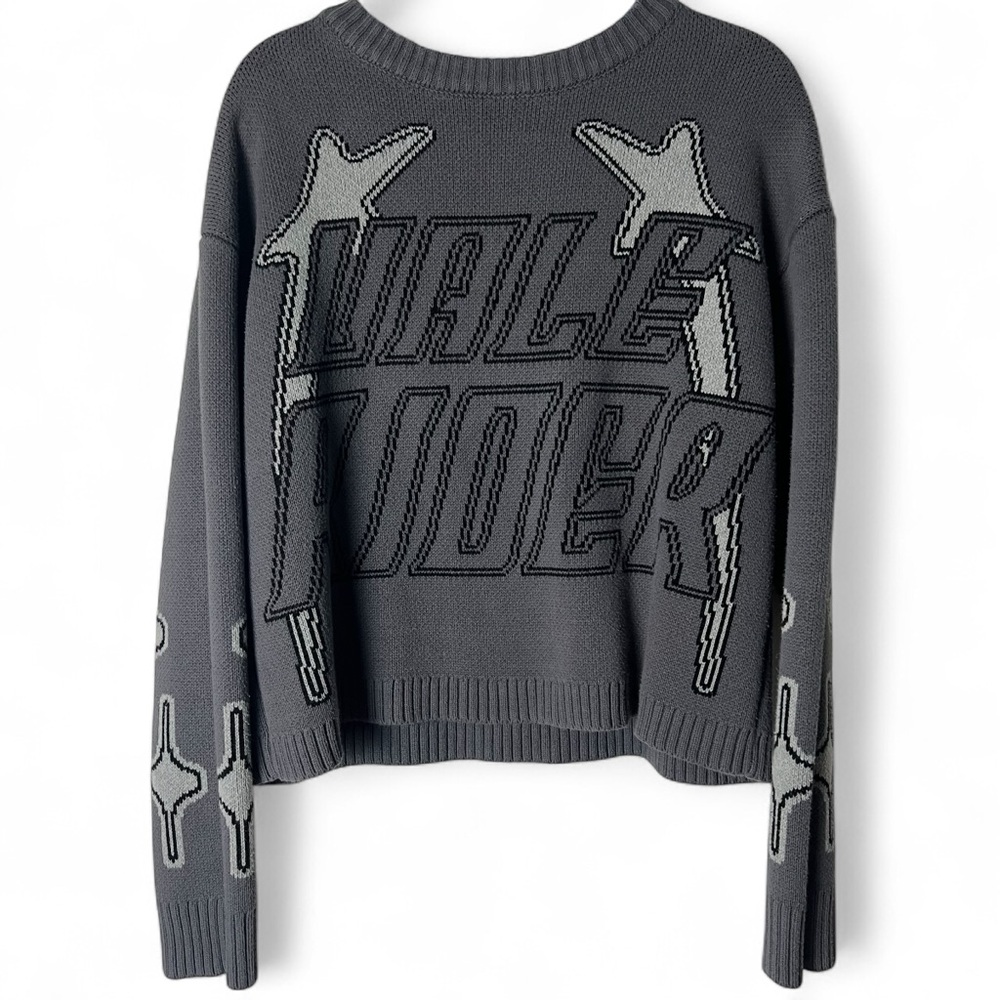 Vale Rider – Unisex Nick Crewneck Sweater Gray Star Knit – Sz. M
